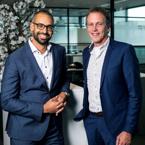 Leon Harinck (r) en David Busby, TriFinance